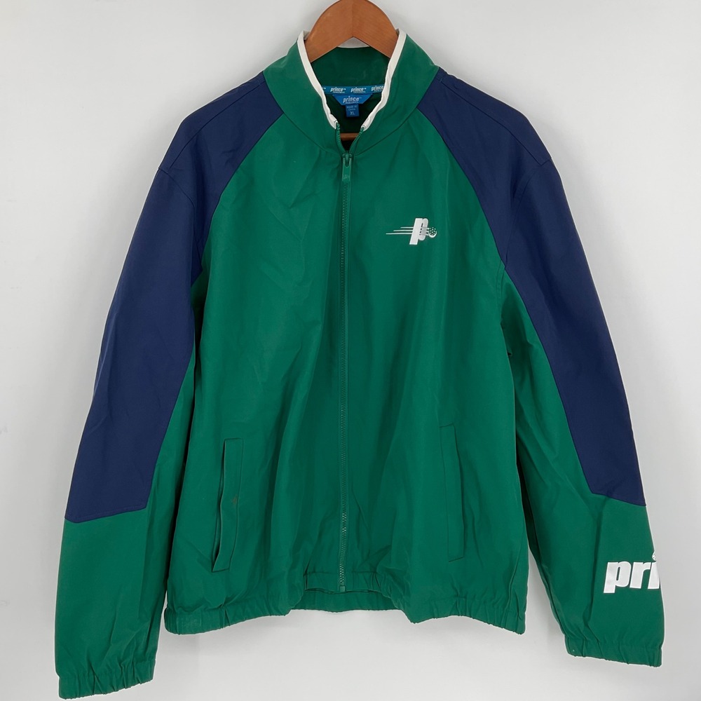 Prince Pickleball Jacket‎ Men's XL Green Navy Blue Zip Up Athletic Sportswear